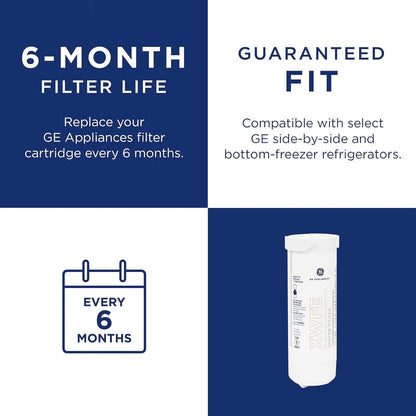 GE XWFE Refrigerator Water Filter,Easy installation,White